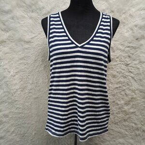 J. Crew Women's Navy Blue Stripped Tank Top Size S